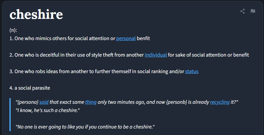 Urban Dictionary entry: cheshire
